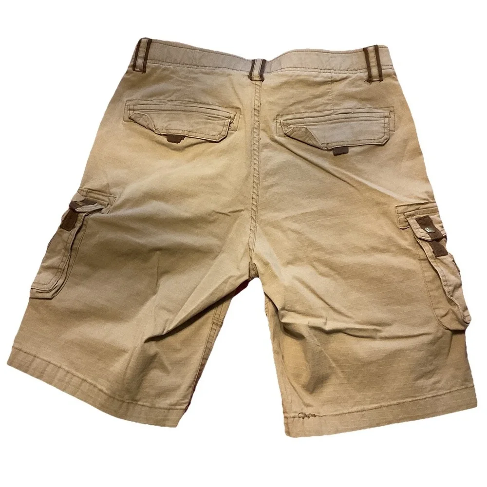 Stanley Men's Sz: 32 Workwear Stretch Tan Brown Khaki Safari‎ Cargo Shorts